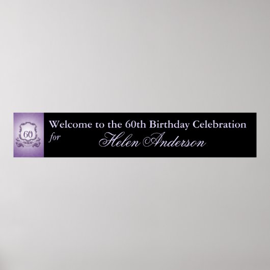 60th Birthday Celebration Custom Banner Poster (Voorkant)