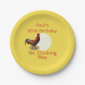 60th Birthday Chicken Personalized Fun Cusotm Papieren Bordje (Voorkant)