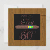 60th Birthday CIGAR-uitnodigingen HOUT LIJST Kaart (Voorkant)