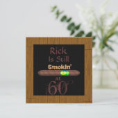 60th Birthday CIGAR-uitnodigingen HOUT LIJST Kaart (Staand voorkant)