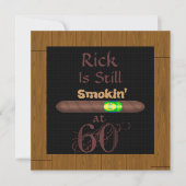 60th Birthday CIGAR-uitnodigingen HOUT LIJST Kaart (Voorkant)