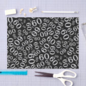 60th Birthday Cool Number Pattern Black/White Tissuepapier (Craft)