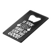 60th Birthday Creditkaart Flessenopener (Achterkant Gekanteld)