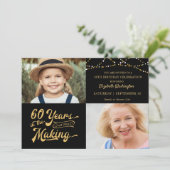 60th Birthday Dan & nu Foto's Koord lichten Kaart (Staand voorkant)