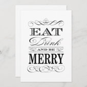 60th Birthday Dinner Party Eat Drink and be Merry Kaart (Voorkant / Achterkant)