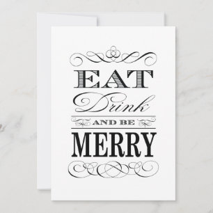 60th Birthday Dinner Party Eat Drink and be Merry Kaart