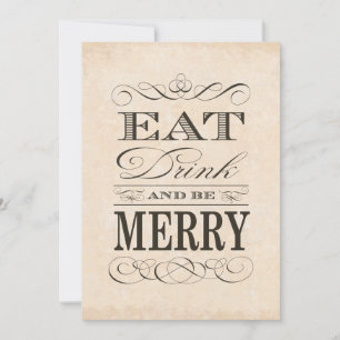 60th Birthday Dinner Party Eat Drink and be Merry Kaart