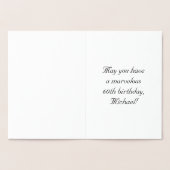 60th Birthday: Elegant, Ornate Script; Custom Name Folie Kaarten (Binnen)