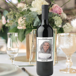 60th birthday foto cheers 60 years women wijn etiket