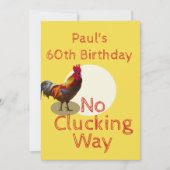60th Birthday Fun Chicken Invitation Kaart (Voorkant)