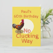 60th Birthday Fun Chicken Invitation Kaart (Staand voorkant)