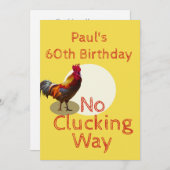 60th Birthday Fun Chicken Invitation Kaart (Voorkant / Achterkant)