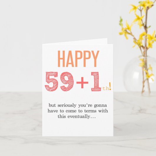 60th Birthday Funny Kaart (Gele Bloem)