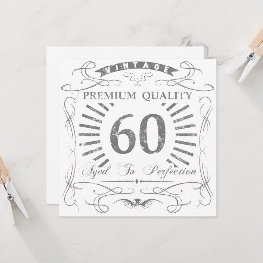 60th Birthday Gag Gift Kaart (Voorkant / Achterkant in situ)