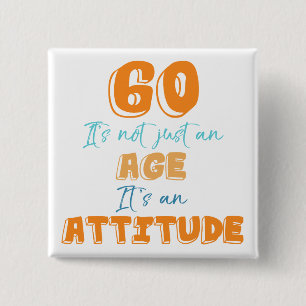 60th Birthday Gag Gift Vierkante Button 5,1 Cm