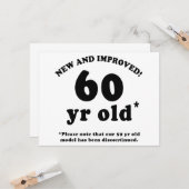 60th Birthday Gag Gifts Kaart (Voorkant / Achterkant in situ)