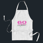 60th Birthday gift apron | 60 en geweldig! Standaard Schort<br><div class="desc">PInk 60th Birthday gift apron | 60 en geweldig!  nummer en kleur. Cute cadeau voor vrouwen: Mam,  tante,  zus,  oma,  vriend enz.</div>