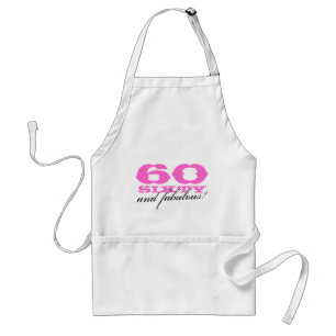 60th Birthday gift apron 60 en geweldig! Standaard Schort