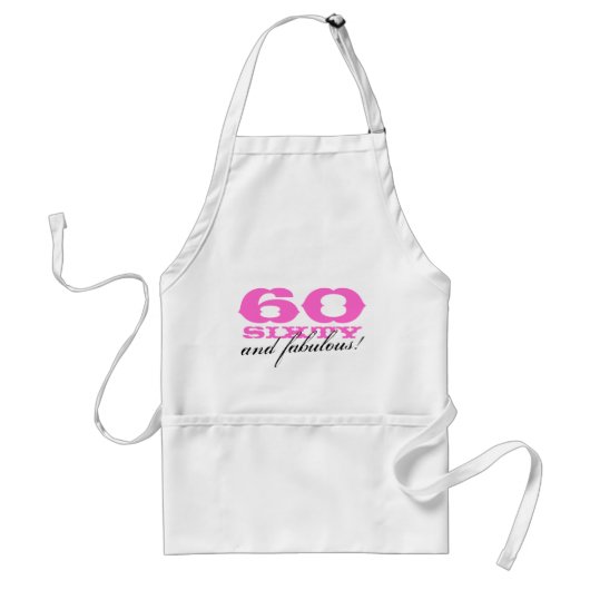 60th Birthday gift apron | 60 en geweldig! Standaard Schort (Voorkant)