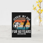 60th Birthday Gift For Fisherman Men Funny Fishing Kaart (Gele Bloem)