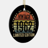 60th Birthday Gifts 1962 Limited Edition Keramisch Ornament (Rechts)