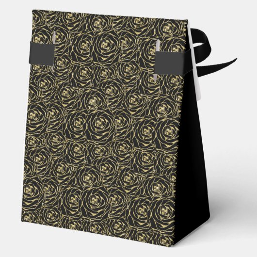 60th Birthday Gold Glitter Roses Thank You  Bedankdoosjes (Achterkant)