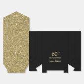 60th Birthday Gold Glitter Thank You Bedankdoosjes (Ongevouwen)