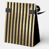 60th Birthday Gold Striped Thank You  Bedankdoosjes (Achterkant)