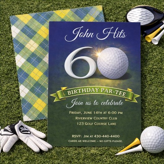 60th Birthday Golf Theme  Kaart