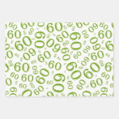 60th Birthday Green & White Number Pattern 60 Inpakpapier Vel (Voorkant)