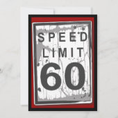 60th Birthday Grungy Speed Limit Sign Table Card Kaart (Voorkant)
