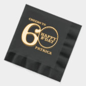 60th Birthday happy b'day aangepaste naam Folie Servetten (Links)