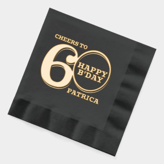 60th Birthday happy b'day aangepaste naam Folie Servetten (Links)