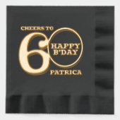 60th Birthday happy b'day aangepaste naam Folie Servetten (Voorkant)