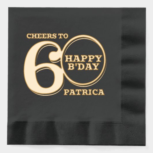 60th Birthday happy b'day aangepaste naam Folie Servetten (Voorkant)