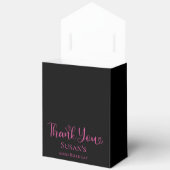 60th Birthday Hot Pink Glitter Black Thank You Bedankdoosjes (Open)