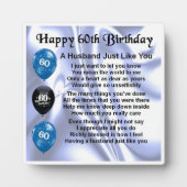 60th Birthday Husband Poem Plaque Fotoplaat (Voorkant)