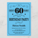 60th Birthday Invitation Black and Blue Kaart<br><div class="desc">60th Birthday Invitation Black and Blue Typography. Zwart-witte achtergrond. Volwassen verjaardag. Mannelijke Mannen of vrouwen: Birthday. Kinder jongen of meisje Lady Teen Teenage Bday Invite. 13e 15e 16e 18e 21e 30e 40e 50e 60e 70e 80e 90e 100e. Elke leeftijd. Voor verdere aanpassing, te klikken gelieve de knoop "van de Aanpassing...</div>