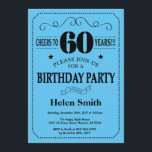 60th Birthday Invitation Black and Blue Kaart<br><div class="desc">60th Birthday Invitation Black and Blue Typography. Zwart-witte achtergrond. Volwassen verjaardag. Mannelijke Mannen of vrouwen: Birthday. Kinder jongen of meisje Lady Teen Teenage Bday Invite. 13e 15e 16e 18e 21e 30e 40e 50e 60e 70e 80e 90e 100e. Elke leeftijd. Voor verdere aanpassing, te klikken gelieve de knoop "van de Aanpassing...</div>