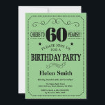 60th Birthday Invitation Black and Green Kaart<br><div class="desc">60th Birthday Invitation Black en Green Typografie. Zwarte en groene achtergrond. Volwassen verjaardag. Mannelijke Mannen of vrouwen: Birthday. Kinder jongen of meisje Lady Teen Teenage Bday Invite. 13e 15e 16e 18e 21e 30e 40e 50e 60e 70e 80e 90e 100e. Elke leeftijd. Voor verdere aanpassing, te klikken gelieve de knoop "van...</div>