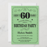 60th Birthday Invitation Black and Green Kaart<br><div class="desc">60th Birthday Invitation Black en Green Typografie. Zwarte en groene achtergrond. Volwassen verjaardag. Mannelijke Mannen of vrouwen: Birthday. Kinder jongen of meisje Lady Teen Teenage Bday Invite. 13e 15e 16e 18e 21e 30e 40e 50e 60e 70e 80e 90e 100e. Elke leeftijd. Voor verdere aanpassing, te klikken gelieve de knoop "van...</div>