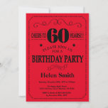 60th Birthday Invitation Black and Red Kaart<br><div class="desc">60th Birthday Invitation Black and Red Typografie. Zwarte en rode achtergrond. Volwassen verjaardag. Mannelijke Mannen of vrouwen: Birthday. Kinder jongen of meisje Lady Teen Teenage Bday Invite. 13e 15e 16e 18e 21e 30e 40e 50e 60e 70e 80e 90e 100e. Elke leeftijd. Voor verdere aanpassing, te klikken gelieve de knoop "van...</div>