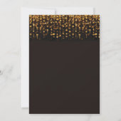 60th Birthday Invitation Black en Gold Glitter Kaart (Achterkant)