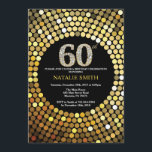 60th Birthday Invitation Black en Gold Glitter Kaart<br><div class="desc">Uitnodiging 60e verjaardag. Zwart en goudglitter. Gold Diamond. Volwassenenfeest. Voor mannen of vrouwen. Voor verdere aanpassing,  te klikken gelieve de knoop "van de Aanpassing het"en ons ontwerphulpmiddel te gebruiken om deze sjabloon te wijzigen.</div>