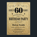 60th Birthday Invitation Black en Gold Glitter Kaart<br><div class="desc">60e verjaardag Uitnodiging Black en Gold Glitter Typografie. Zwart en goudglitter achtergrond. Volwassen verjaardag. Mannelijke Mannen of vrouwen: Birthday. Kinder jongen of meisje Lady Teen Teenage Bday Invite. 13e 15e 16e 18e 21e 30e 40e 50e 60e 70e 80e 90e 100e. Elke leeftijd. Voor verdere aanpassing, te klikken gelieve de knoop...</div>