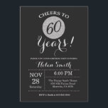60th Birthday Invitation Black en Silver Glitter Kaart<br><div class="desc">60e verjaardag Uitnodiging zwart en zilver Glitter Card. Voor verdere aanpassing,  te klikken gelieve de knoop "van de Aanpassing het"en ons ontwerphulpmiddel te gebruiken om deze sjabloon te wijzigen.</div>