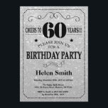 60th Birthday Invitation Black en Silver Glitter Kaart<br><div class="desc">60th Birthday Invitation Black en Silver Glitter Typografie. Zwart en zilver glitter achtergrond. Volwassen verjaardag. Mannelijke Mannen of vrouwen: Birthday. Kinder jongen of meisje Lady Teen Teenage Bday Invite. 13e 15e 16e 18e 21e 30e 40e 50e 60e 70e 80e 90e 100e. Elke leeftijd. Voor verdere aanpassing, te klikken gelieve de...</div>