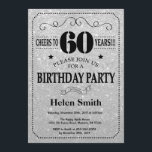 60th Birthday Invitation Black en Silver Glitter Kaart<br><div class="desc">60th Birthday Invitation Black en Silver Glitter Typografie. Zwart en zilver glitter achtergrond. Volwassen verjaardag. Mannelijke Mannen of vrouwen: Birthday. Kinder jongen of meisje Lady Teen Teenage Bday Invite. 13e 15e 16e 18e 21e 30e 40e 50e 60e 70e 80e 90e 100e. Elke leeftijd. Voor verdere aanpassing, te klikken gelieve de...</div>