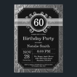 60th Birthday Invitation Black en Silver Glitter Kaart<br><div class="desc">60e verjaardag Uitnodiging met Zwarte en Zilveren Glitter Achtergrond. Volwassen verjaardag. Mannelijke Mannen of vrouwen: Birthday. Kinder jongen of meisje Lady Teen Teenage Bday Invite. 13e 15e 16e 18e 21e 30e 40e 50e 60e 70e 80e 90e 100e. Elke leeftijd. Voor verdere aanpassing, te klikken gelieve de knoop "van de Aanpassing...</div>