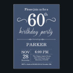 60th Birthday Invitation Blue Kaart<br><div class="desc">60e verjaardag Uitnodiging met blauwe achtergrond. Volwassen verjaardag. Mannen of vrouwen uitgenodigd. 13e 15e 16e 18e 21e 30e 40e 50e 60e 70e 90e 100e,  elke leeftijd. Voor verdere aanpassing,  te klikken gelieve de knoop "van de Aanpassing het"en ons ontwerphulpmiddel te gebruiken om deze sjabloon te wijzigen.</div>
